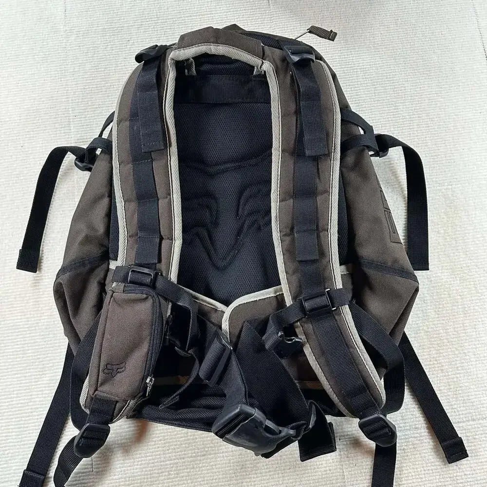 Fox Racing Brown Tan Motocross Backpack Orange Lining w/Mini bag Y2K